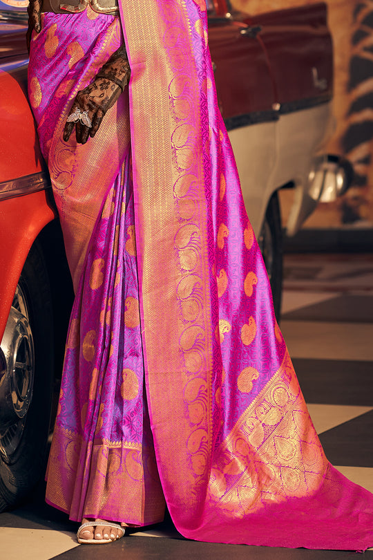 Grape Violet Silk Saree