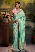 Mint Green Dola Silk Saree