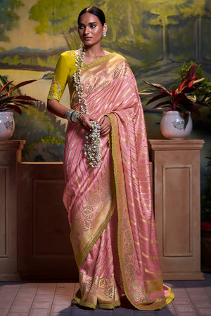 Thulian Pink Dola Silk Saree