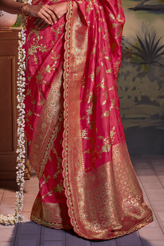 Taffy Pink Dola Silk Saree