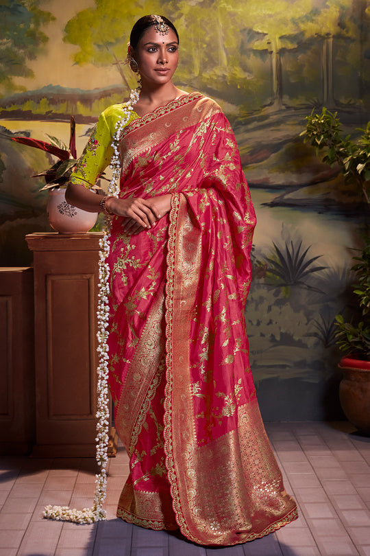 Taffy Pink Dola Silk Saree