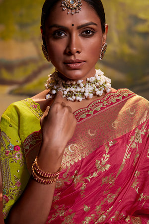 Taffy Pink Dola Silk Saree