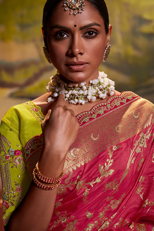 Taffy Pink Dola Silk Saree