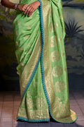 Light Green Dola Silk Saree