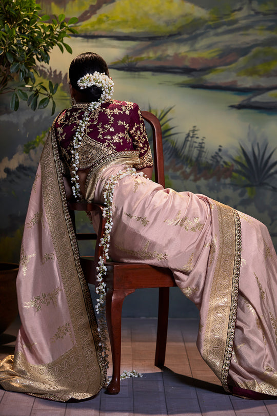 Tan Beige Dola Silk Saree