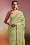 Mint Green Dola Silk Saree