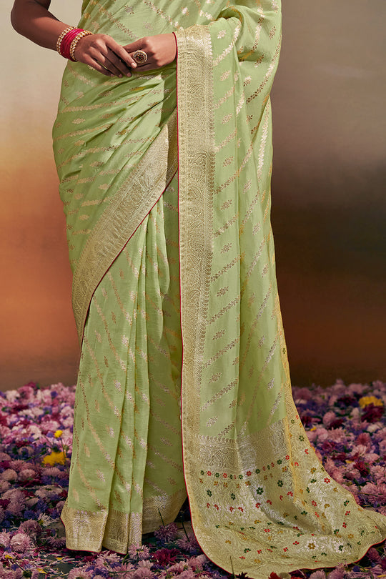 Mint Green Dola Silk Saree