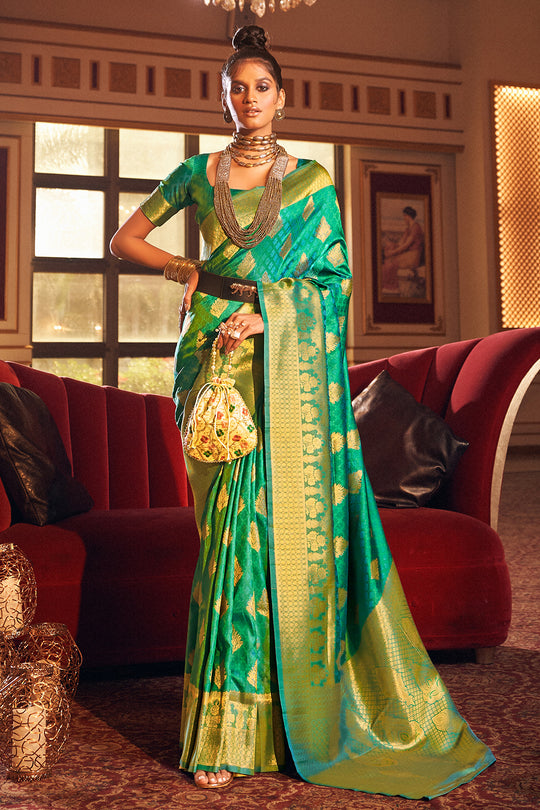 Forest Green Silk Saree