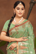 Seafoam Green Organza saree