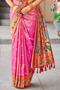 Bubblegum Pink Paithani Silk Saree