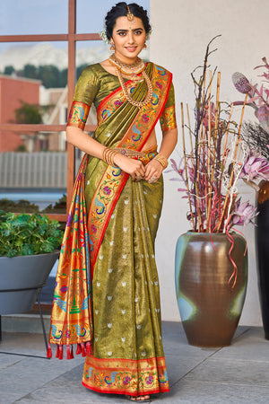 Heena Green Paithani Silk Saree
