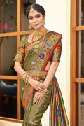 Dark Green Paithani Silk Saree