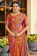 Sunset Orange Paithani Silk Saree