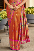 Sunset Orange Paithani Silk Saree