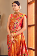 Sunset Orange Paithani Silk Saree