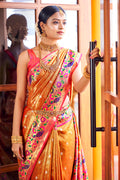 Sunset Orange Paithani Silk Saree
