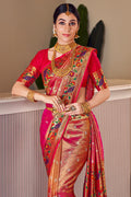 Thulian Pink Paithani Silk Saree
