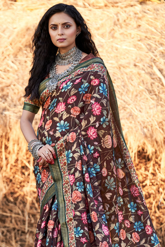 Grape Wine Kalamkari Saree