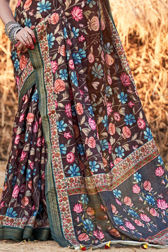 Grape Wine Kalamkari Saree