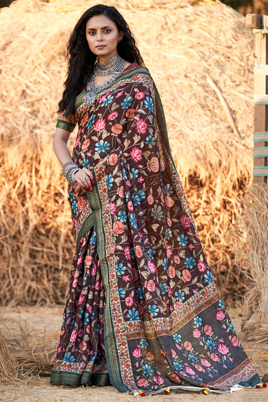 Grape Wine Kalamkari Saree