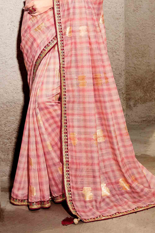 Thulian Pink Khaddi Silk saree