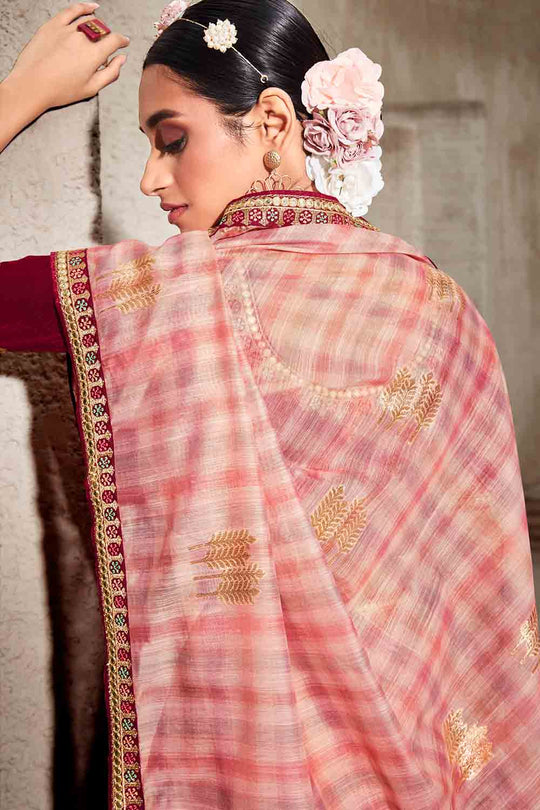 Thulian Pink Khaddi Silk saree