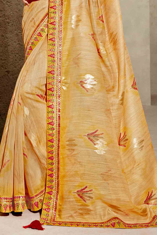 Canary Yellow Khaddi Silk saree