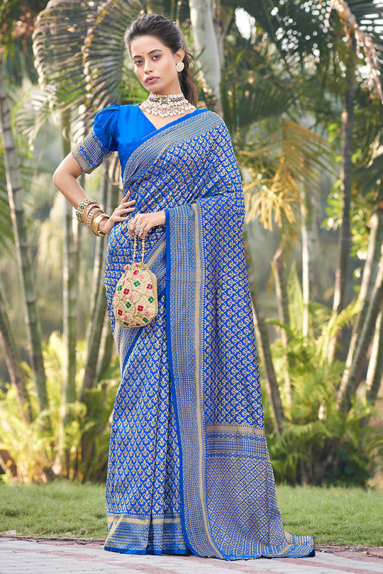 Cerulean Blue Banarasi Saree