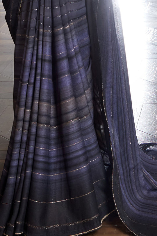 Deep Blue Georgette Saree