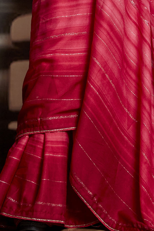 Magenta Pink Georgette Saree
