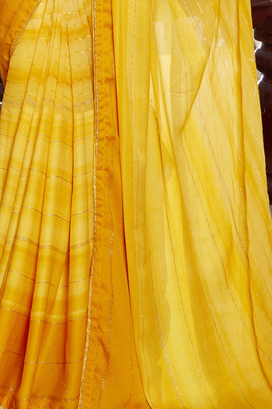 Turmeric Yellow Georgette Saree