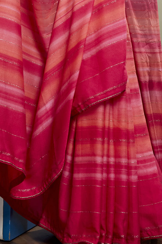 Dusky Pink Georgette Saree