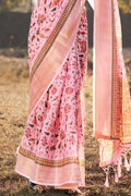Pastel Pink Cotton Saree