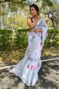 Pure White Organza Saree