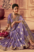Lavender Purple South Silk Saree