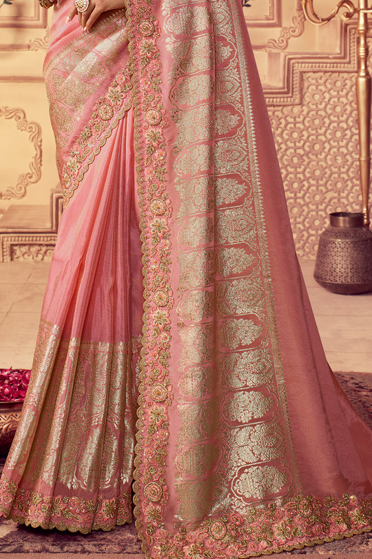 Baby Pink South Silk Saree