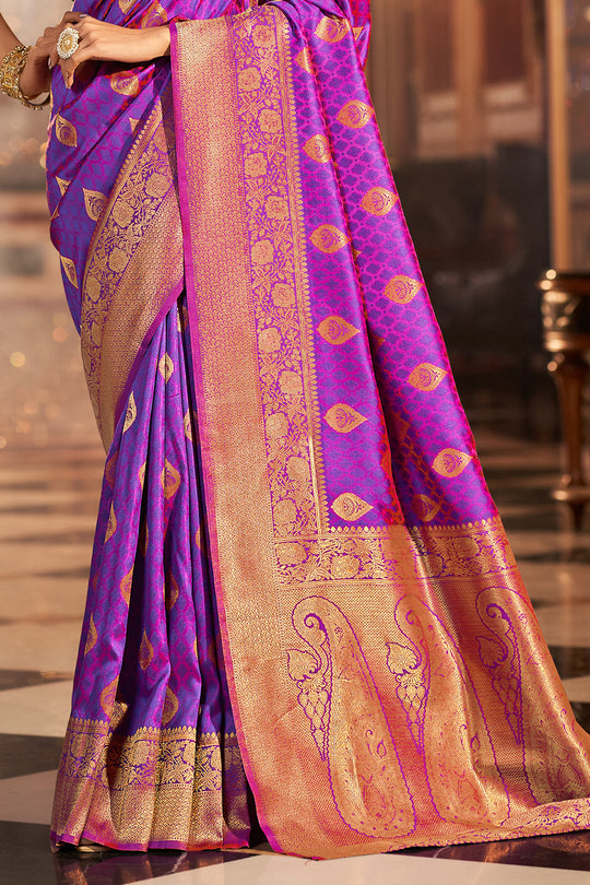 Grape Violet Silk Saree