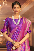 Grape Violet Silk Saree