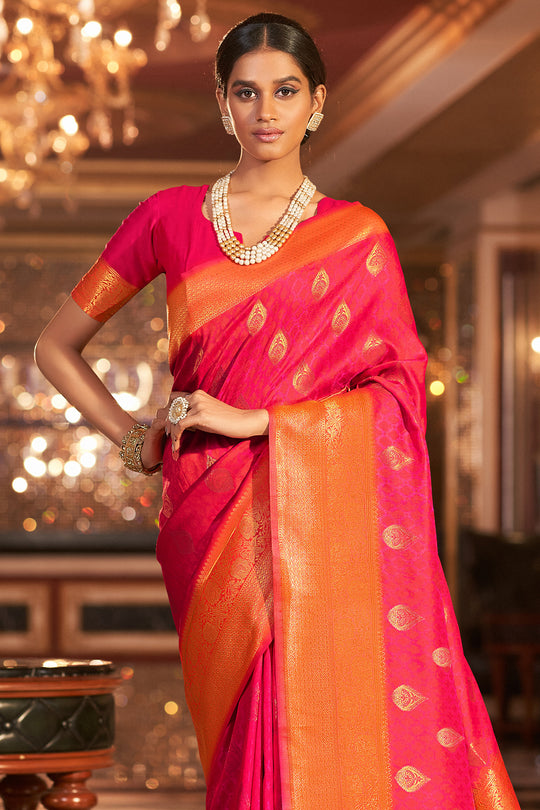 Taffy Red Silk Saree