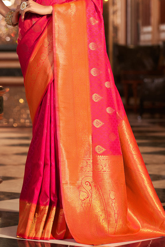 Taffy Red Silk Saree