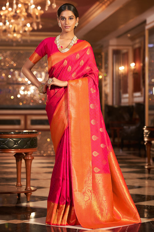 Taffy Red Silk Saree