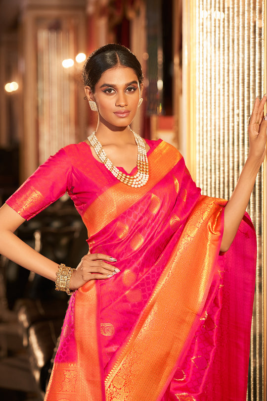 Taffy Red Silk Saree