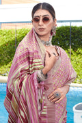 Flamingo Pink Digital Print Saree