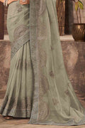 Mint Green Organza Saree