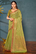 Fern Green Banarasi Saree