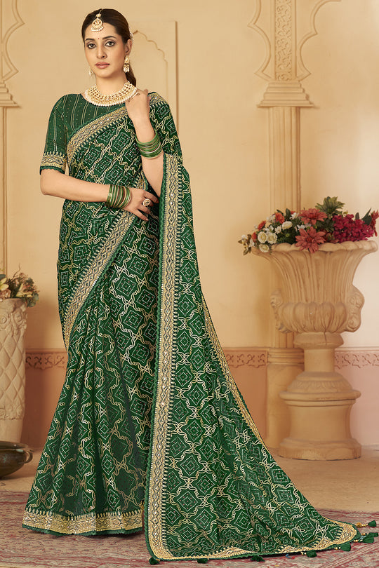 Emerald Green Silk Saree