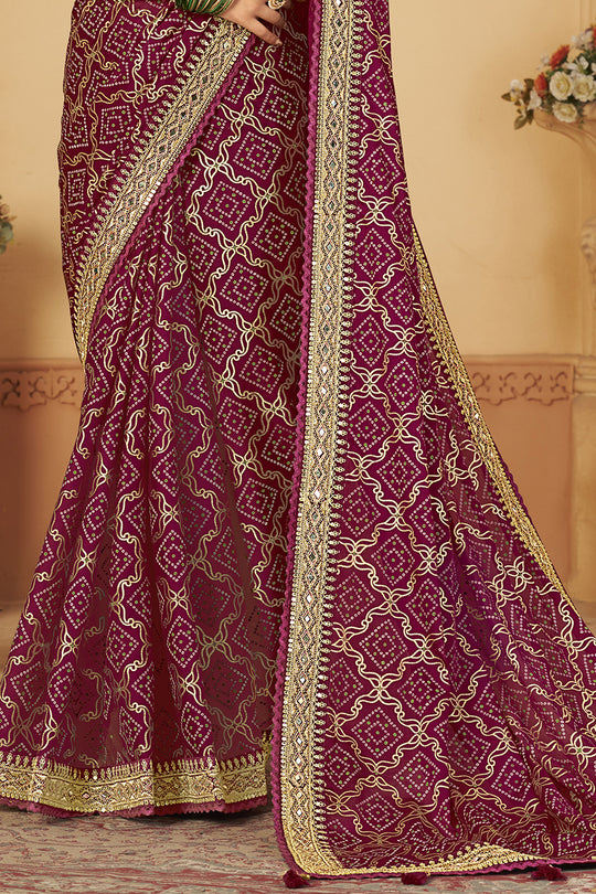 Dark Wine Silk Saree