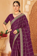 Dark Purple Silk Saree