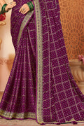 Dark Purple Silk Saree