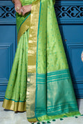 Mehandi Green Raw Silk Saree